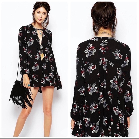 Free People ‘Snap On’ Floral Mini/ Tunic‎ Dress - Picture 1 of 10